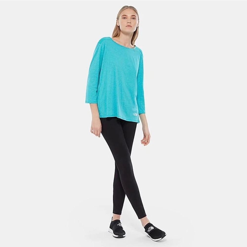 The North Face Inlux 3/4 Sleeve Top Women's Size Large Ion Blue Dark Heather